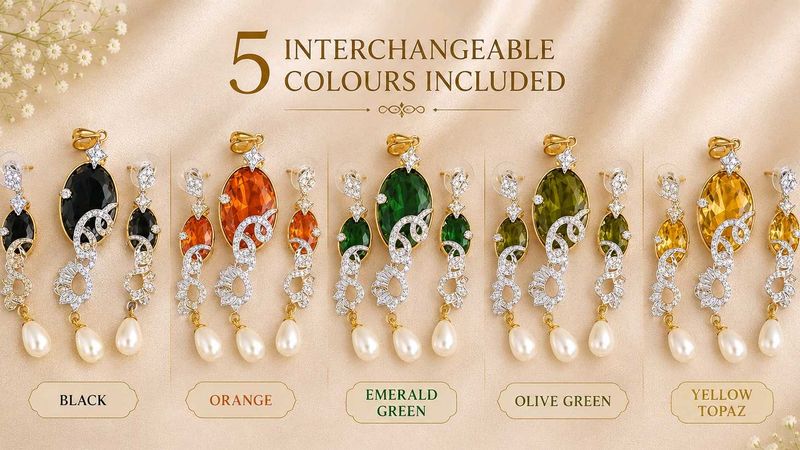 Interchangeable Stone Earrings &amp; Pendants