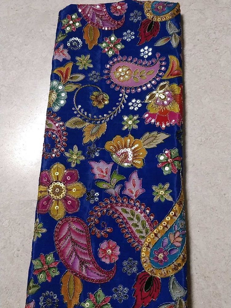 Beautiful Blue Embroidered Fabric