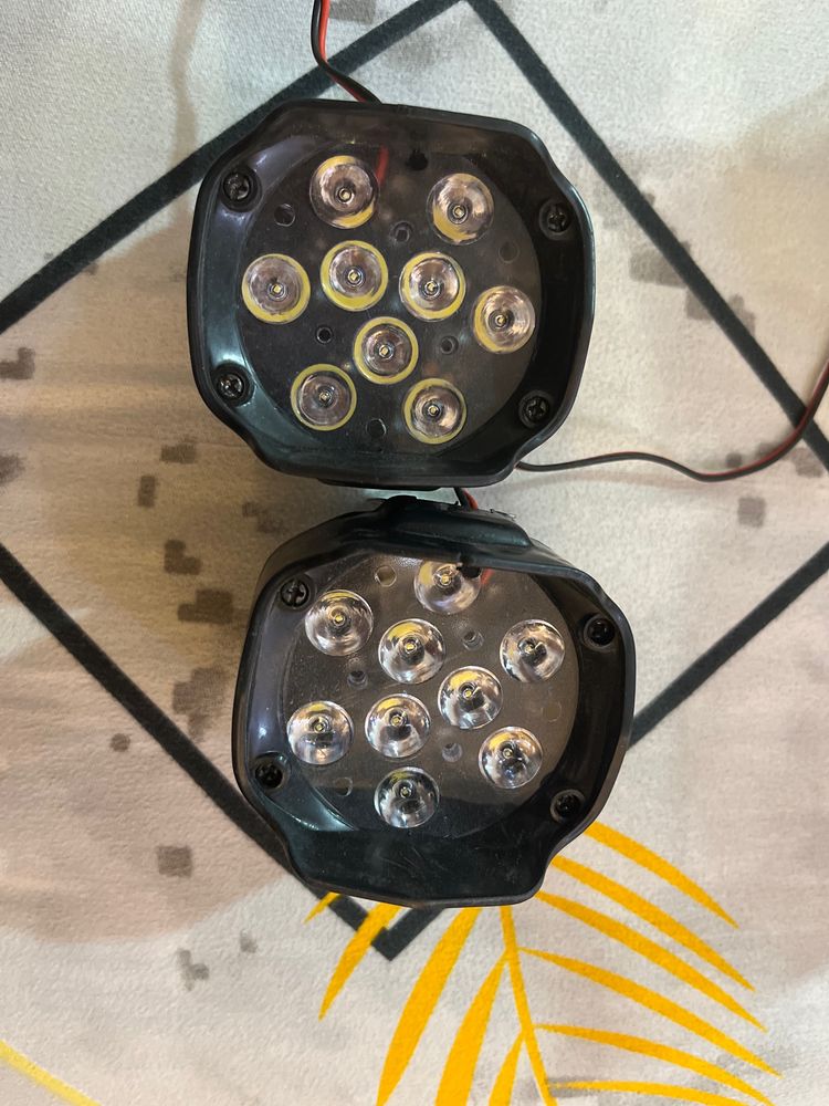 9 White Bike Led Light Driving Waterproof Hea