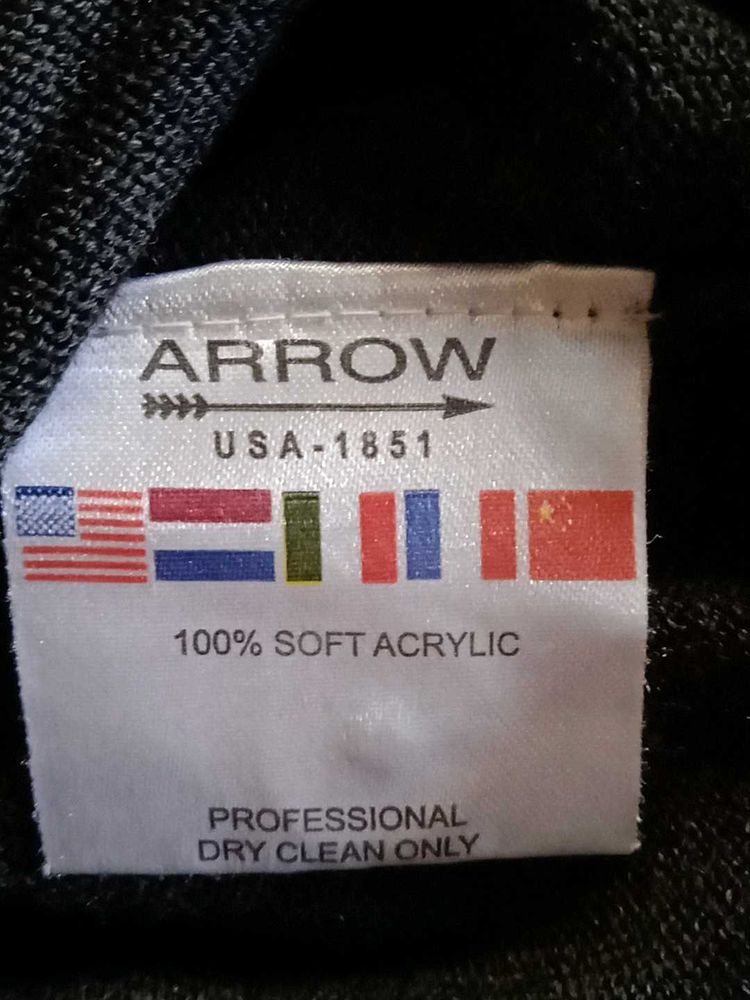 ARROW rare half button collar sweater charcoal