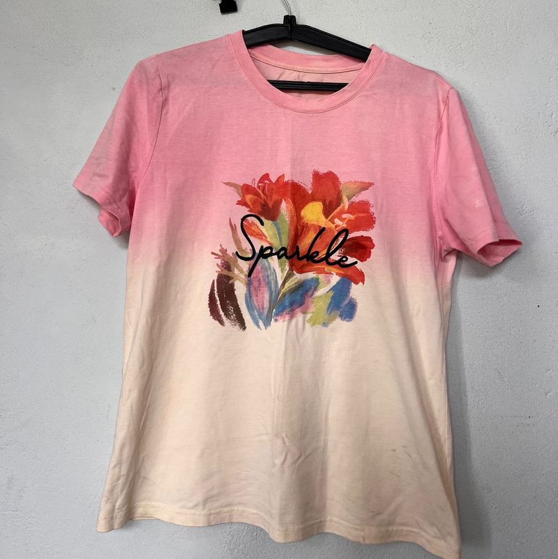 Sparkle Floral Print T-Shirt