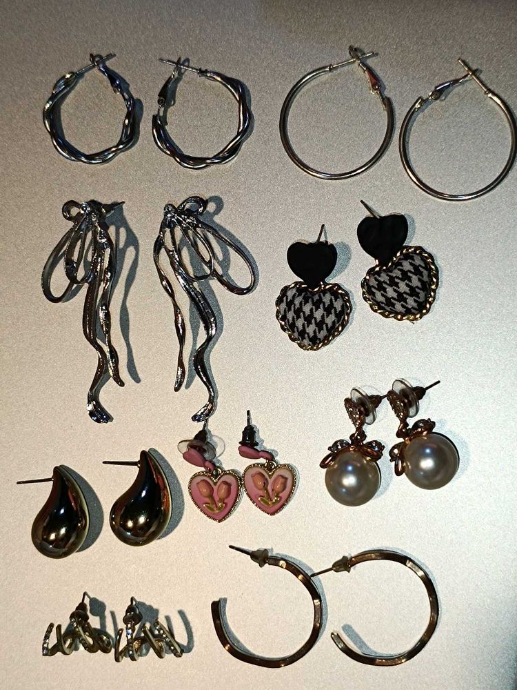 Set of 9 Beautiful Assorted Women's Earrings