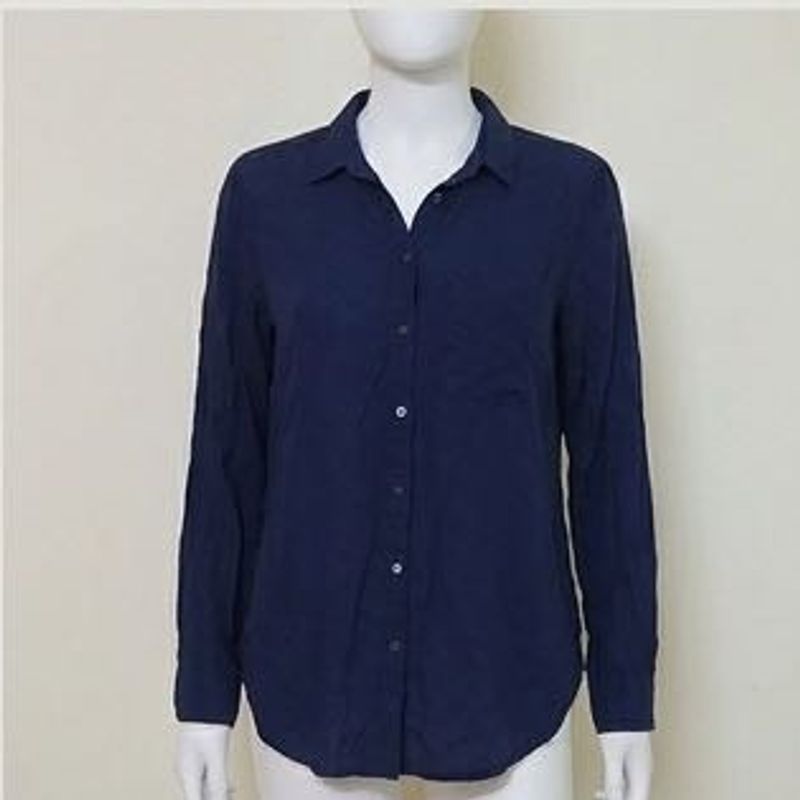 Classic Navy Blue Button-Up Shirt