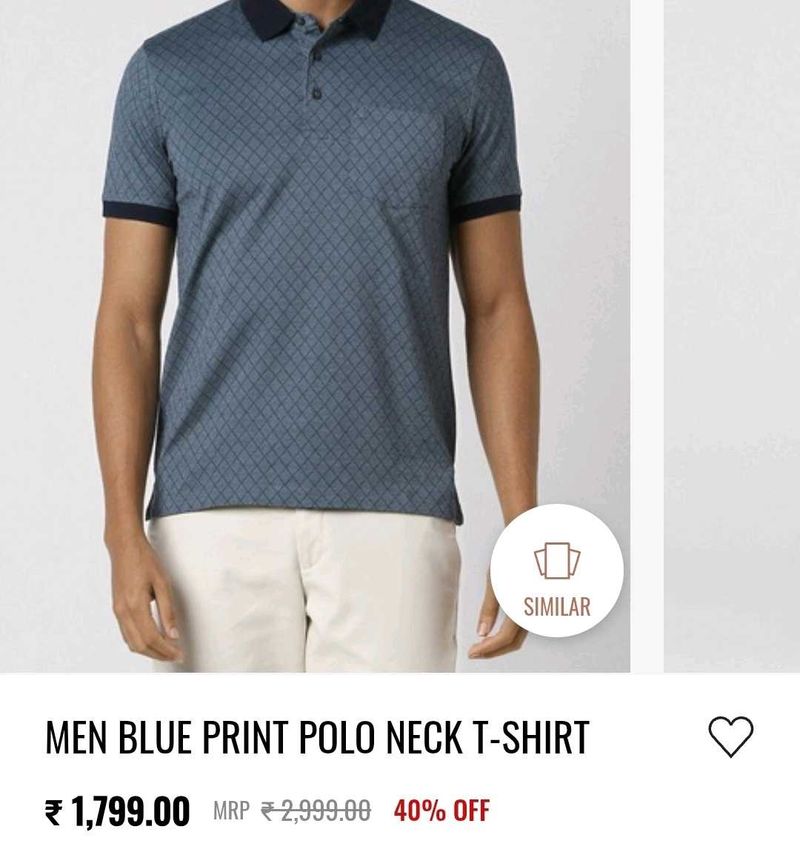 (Vanheusen)Men's Blue Printed Polo T-Shirt