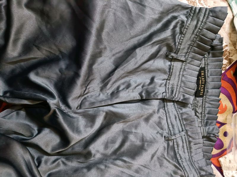 Grey satin pant worn once