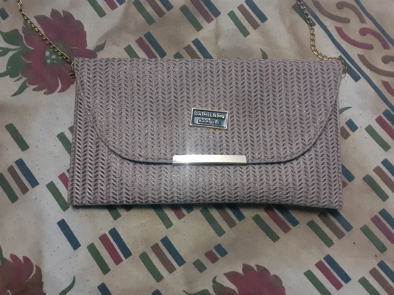 Woven Clutch with Chain Strap