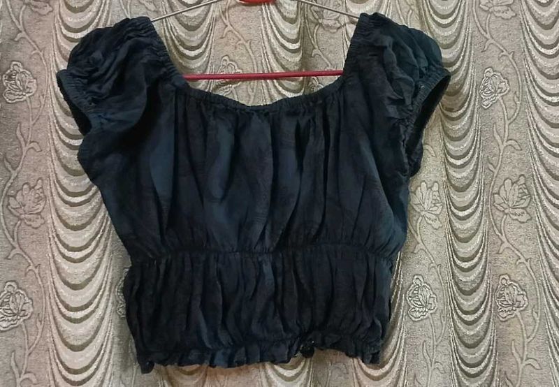 Cute Dark Blue Crop Top
