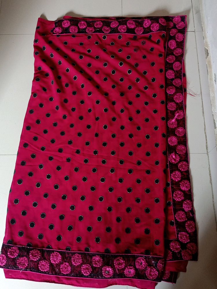 ✨Dark Pink Saree+ Free Gift 🎁✨