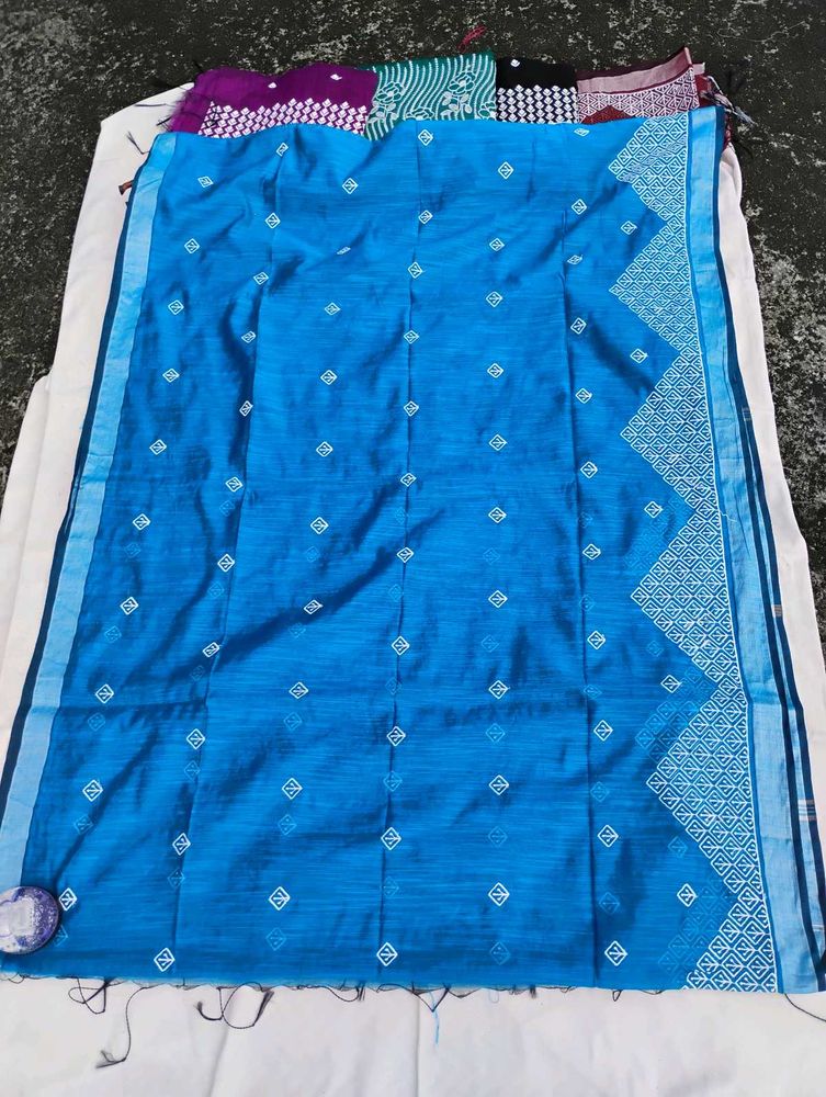 Beautiful Blue embroidery Saree