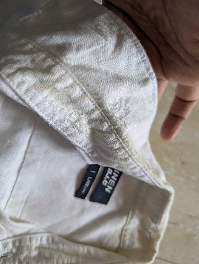 Men's White Linen Shirt
