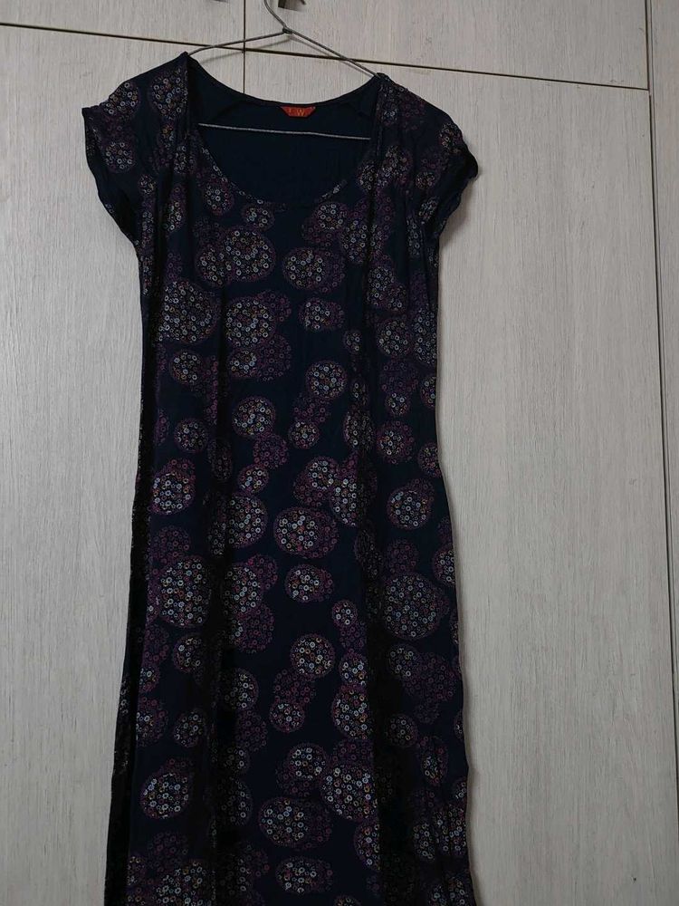 Navy Blue Patterned kurta