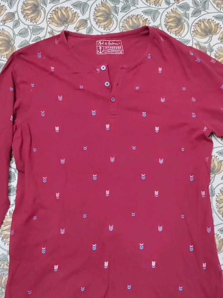 Mast &amp; Harbour Red Printed Tshirt