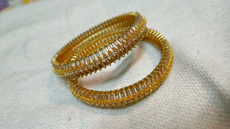 Gold plated stone bangles sets ✨️