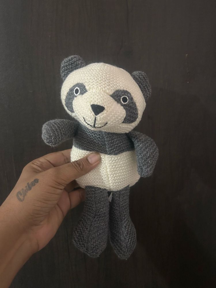 Jack and Jill Rattle Panda Knit Dol
