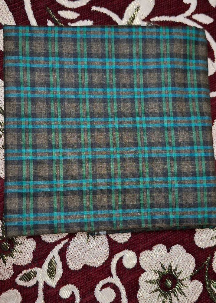 Checkered Cotton Fabric Material 2.5 Mtr