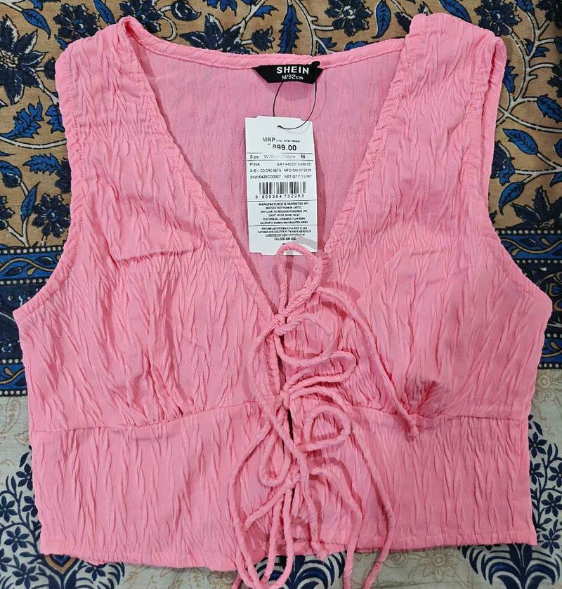 Plunging tie up Neck front open top
