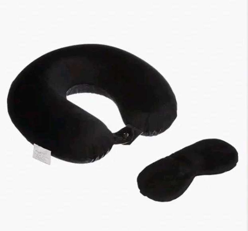 Amazonbasics Travel Neck Pillow &amp; Eye Mask Set