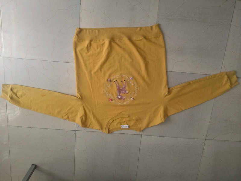 Yellow Graphic Long Sleeve Top
