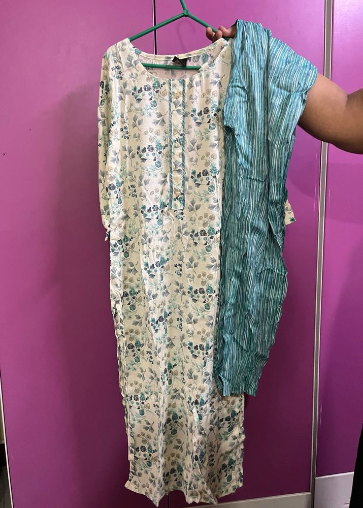 Floral Print Kurti with Palazzo Pants