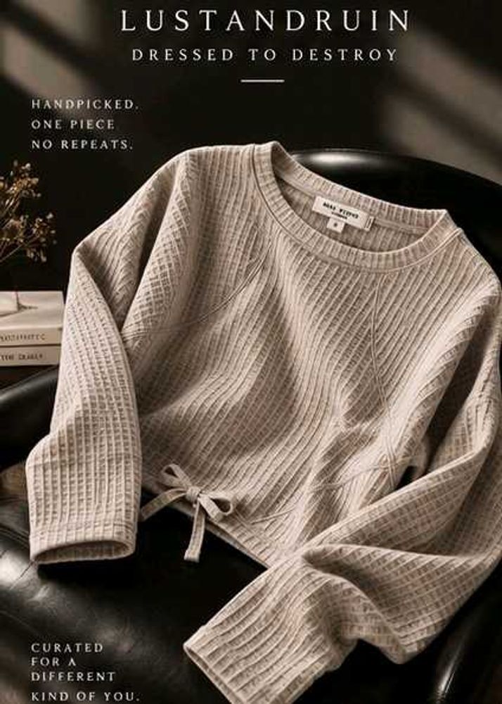 IVORY RIBBED CROPPED SWEATER