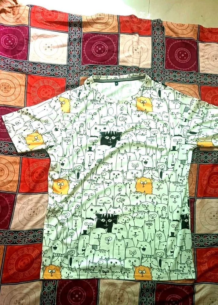 Cute Cat Print T-Shirt