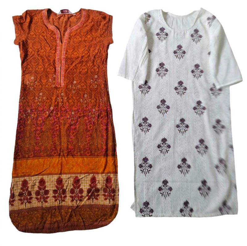 White Kurti + FREE BIBA Kurt