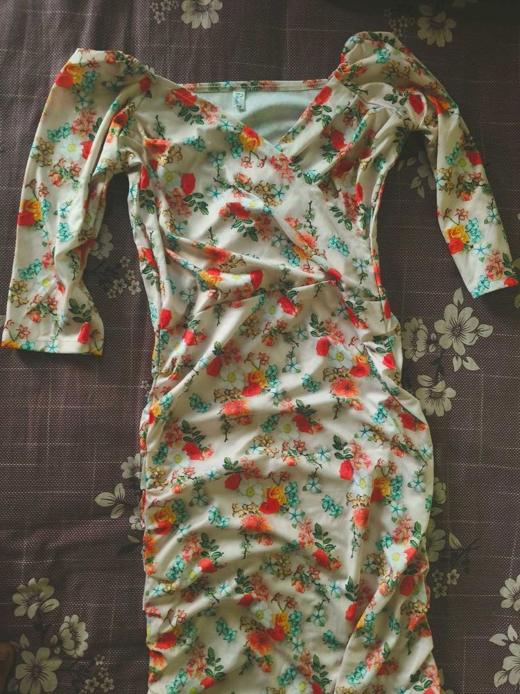 Floral Print Wrap Dress
