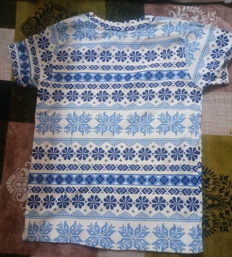 Cute Blue Snowflake T-Shirt