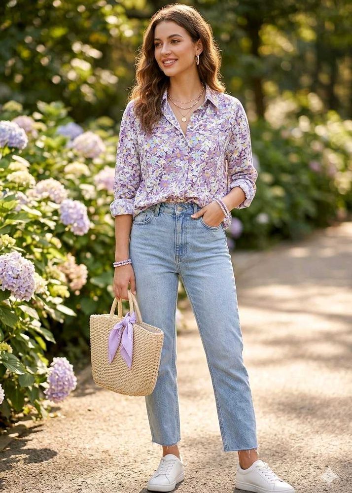 Floral Print Button-Down Shirt