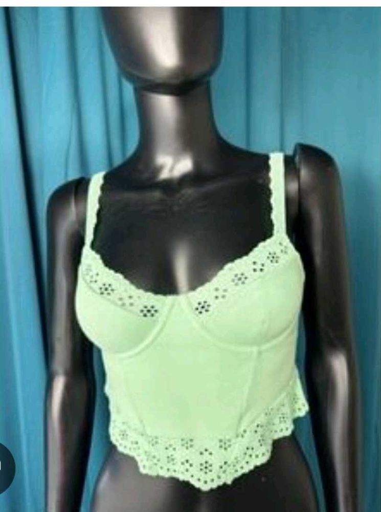 Light Green Lace Corset Top