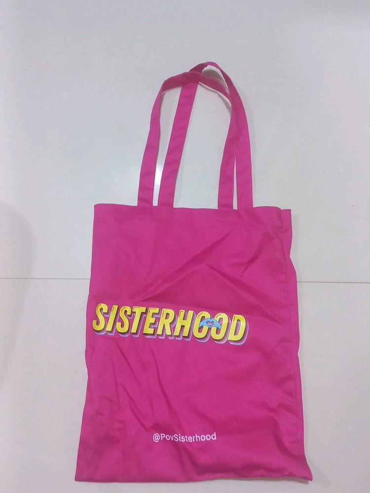 Vibrant Pink "Sisterhood" Tote Bag