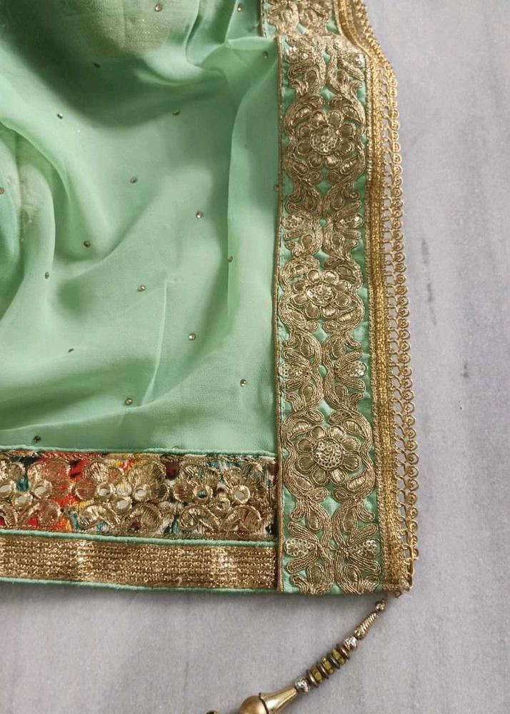 Pista Green saree