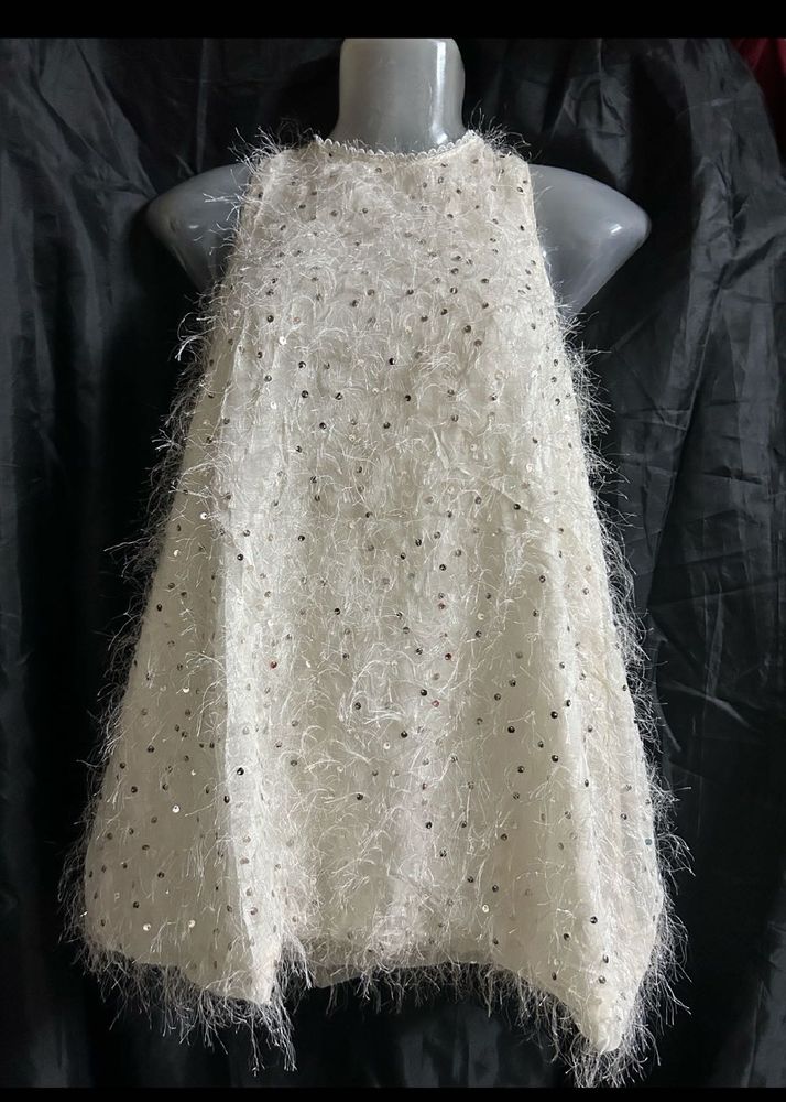 Sparkly White Tunic Top