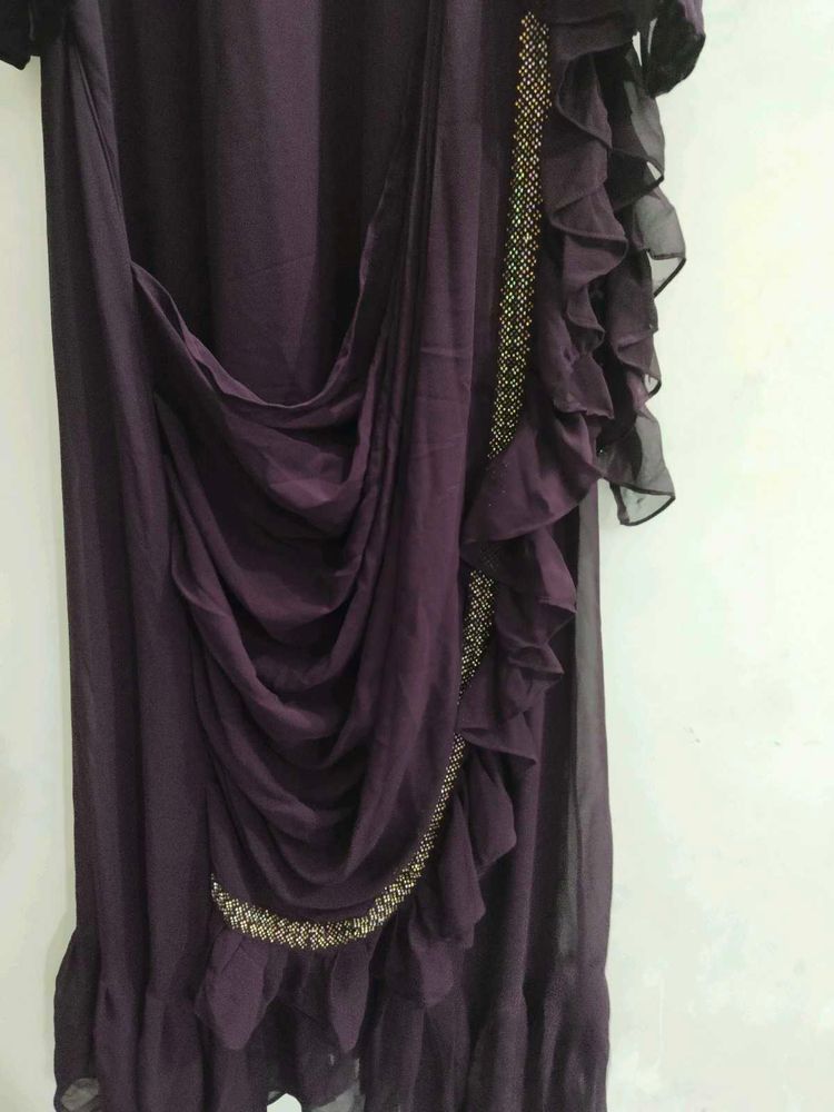 Elegant Purple Georgette dress