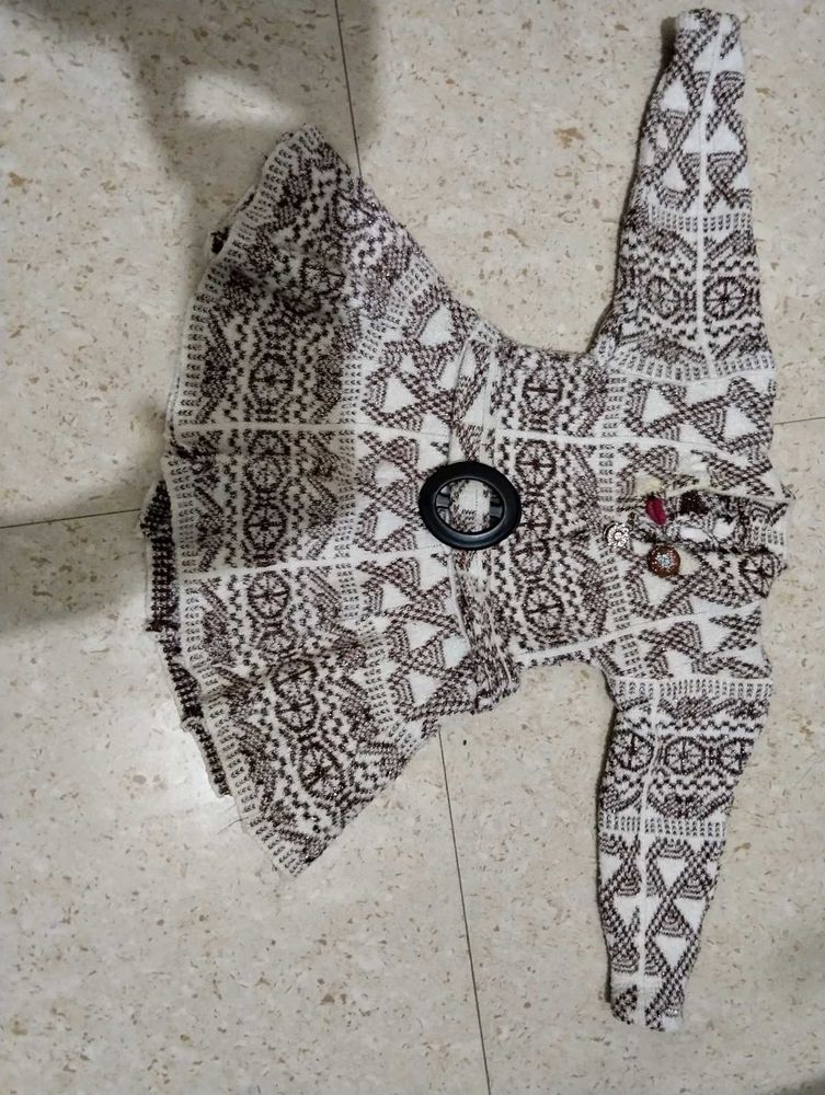 Cozy Geometric Print Knit Sweater