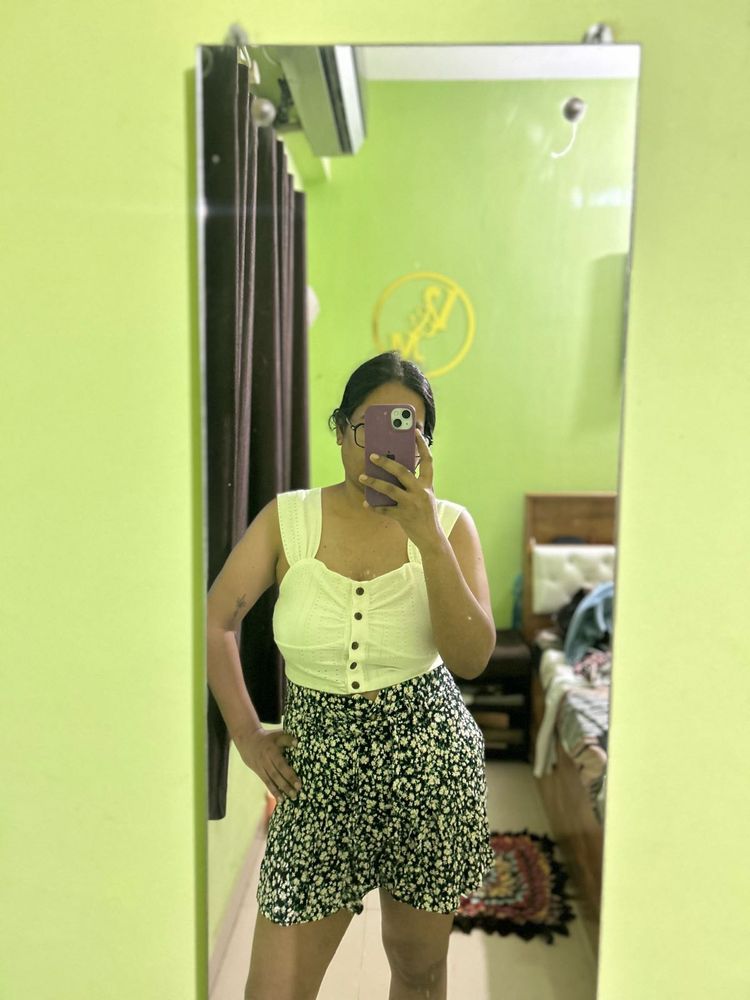 Cute Button-Up and  Crop Top