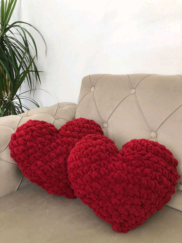 Cozy Red Heart Cushions