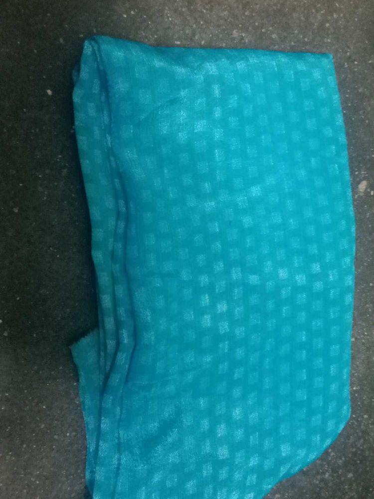 Teal Textured blouse Material