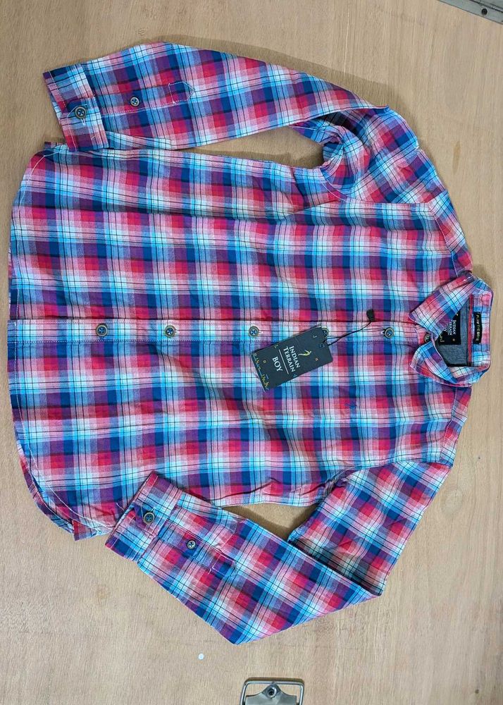 branded Plaid Long Sleeve Shirt