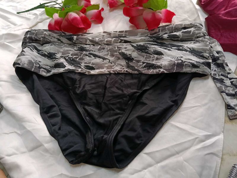 Black Swim Bottoms with Cover Up