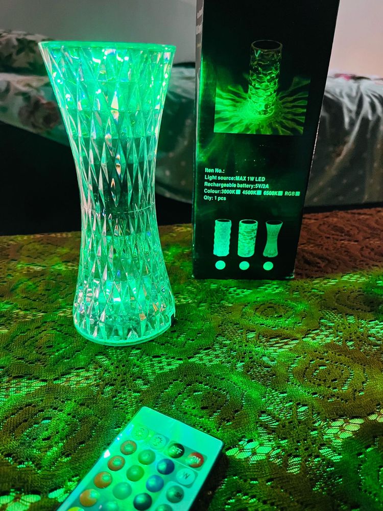 Crystal Diamond Table Lamp with Remote