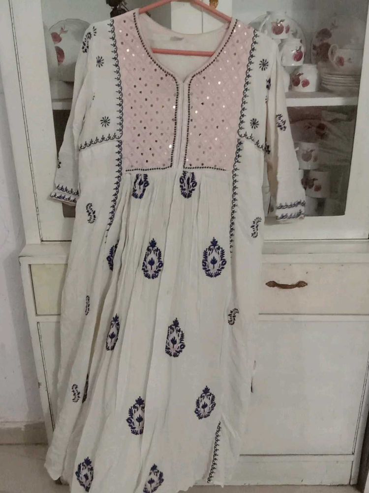 Embroidered Kurta hand work and Mirror Wor