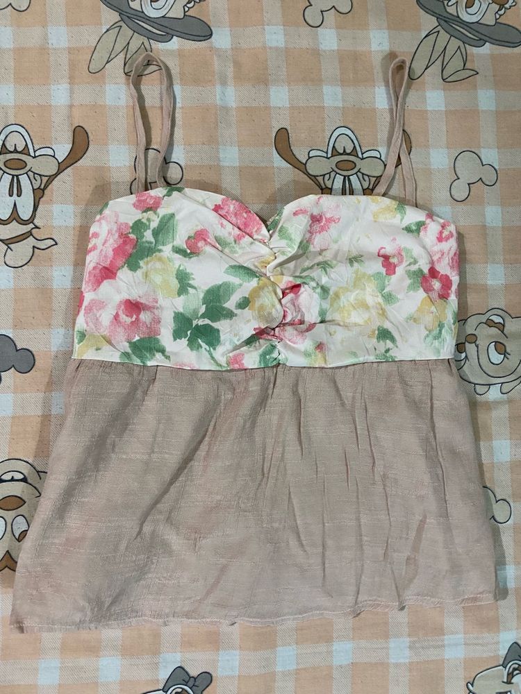 Floral Twist Front Tank Top