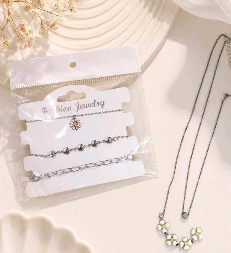 4pc Chic Daisy Flower Necklace Set