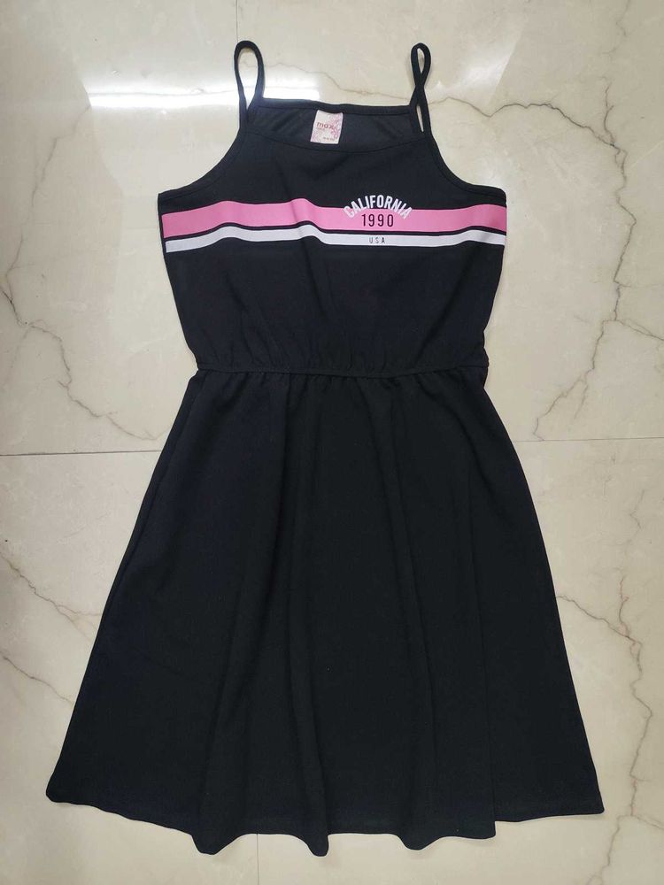 Girls Black California Graphic Dress