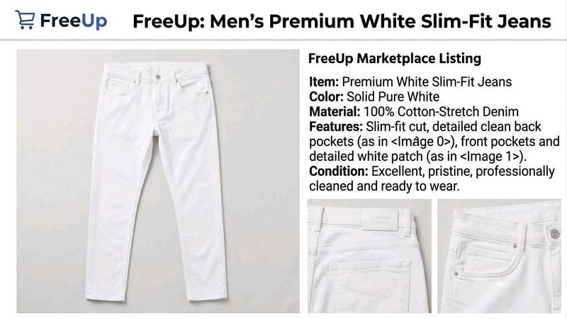 Men's Premium White Slim-Fit Jeans