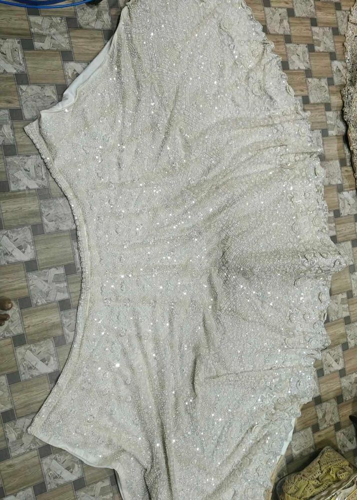Stunning White Sequined only Lehenga