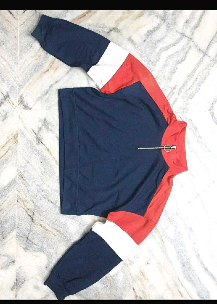 Color Block Zipup Sweatshirt