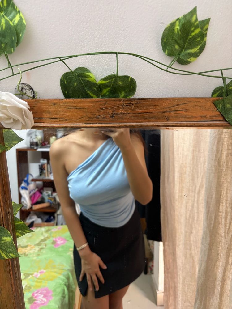 Blue One-Shoulder Top