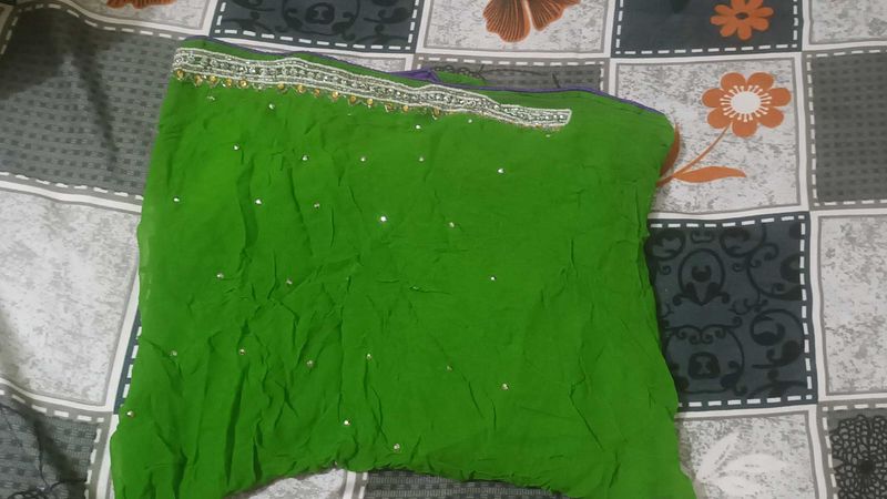 Vibrant Green Embellished Saree